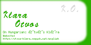 klara otvos business card